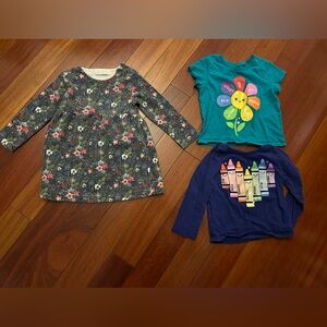 3 x 18-24 month sets - academic wear dress, long sleeve shirt and short sleeve